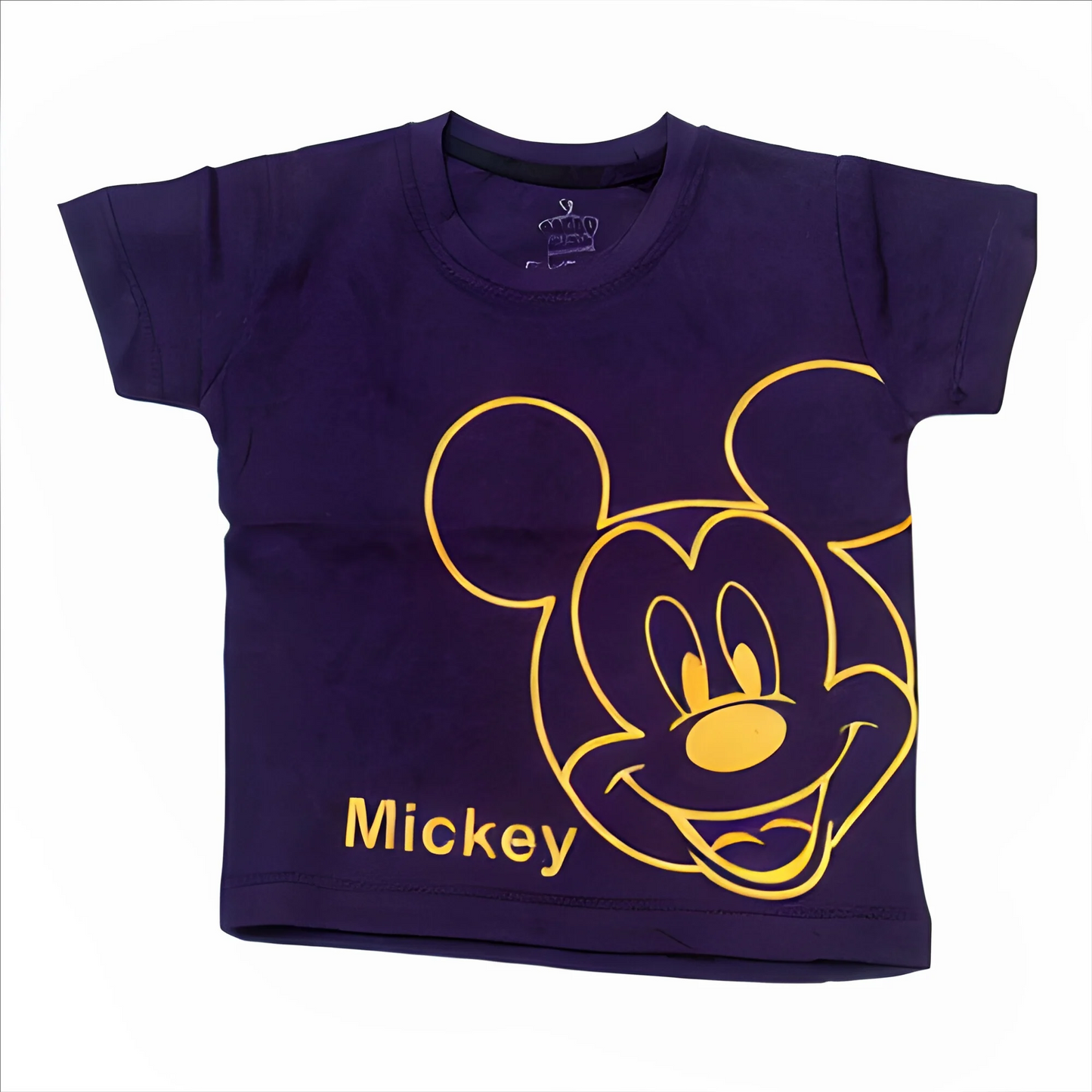 Purple kids Mickey Mouse clothing featuring a large Mickey Mouse graphic on the front