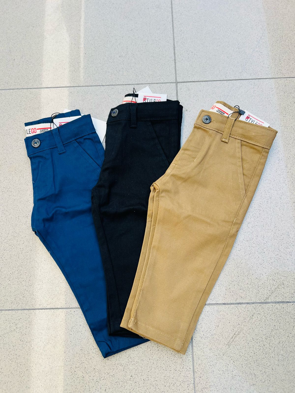 My Store kids pants bundle deal featuring blue, black, and khaki options for versatile outfits
